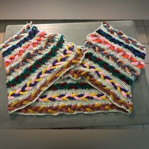Crochet Multicolor Hand Made Bed Runner/ Foot Warmer/‎ Table Runner 23” X 73”